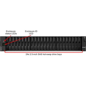 Lenovo ThinkSystem DE2000H 10GBASE-T Hybrid Flash Array SFF - 24 x HDD Supported - 24 x SSD Supported - 2 x 12Gb/s SAS Con