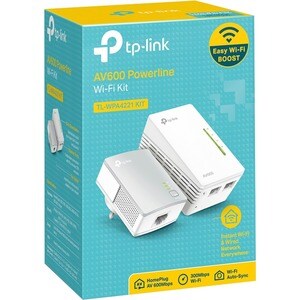 Adattatore Powerline Network - TP-Link TL-WPA4221 KIT - 2 x Rete (RJ-45) - 600 Mbit/s Powerline - 300 m Supporto a distanz
