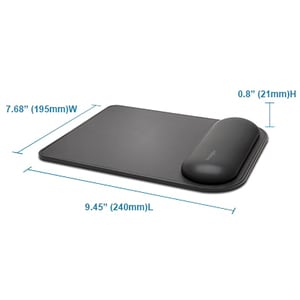 Kensington ErgoSoft Mouse Pad - 21 mm x 195 mm x 240 mm Dimension - Black - Gel - Anti-slip