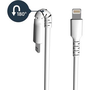 StarTech.com 6 foot/2m Durable White USB-A to Lightning Cable, Rugged Heavy Duty Charging/Sync Cable for Apple iPhone/iPad