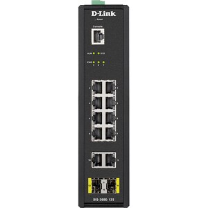 D-Link DIS-200G-12S 10 Ports Manageable Ethernet Switch - 2 Layer Supported - Modular - 2 SFP Slots - Twisted Pair, Optica
