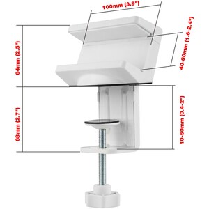 Powerstrip Clamp Holder with Adjustable Bracket - White - C-Clamp Mount