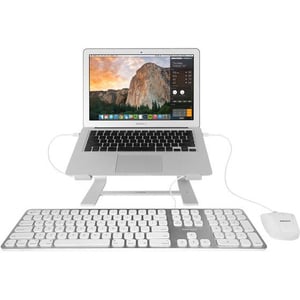 Macally Aluminum Slim USB Keyboard With 2 USB Ports For Mac - Cable Connectivity - 110 Key - Computer - Mac OS - Scissors 