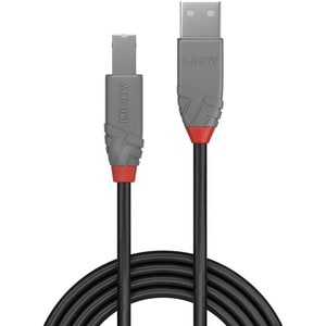 LINDY Anthra Line 50 cm USB/USB-B Datentransferkabel - Erster Anschluss: Anschluss 1: USB A, Stecker - 480 Mbit/s - Abschi