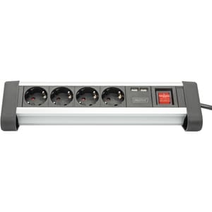 Digitus Power Strip - 4 x Schuko CEE 7/4, 2 x USB - 1.50 m Cord - 16 A Current - 120 V AC, 230 V AC Voltage - 3.68 kW - Wa