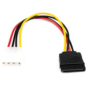 Rocstor Premium 6in 4 Pin Molex to Left Angle SATA Power Cable Adapter - LP4 - SATA Power Adapter Cable - 6" Molex/SATA Da