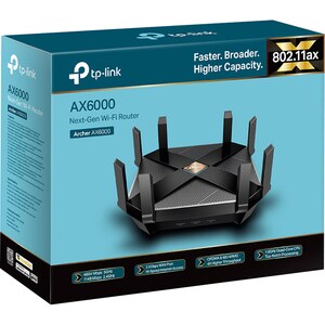 TP-Link Archer AX6000 Wi-Fi 6 IEEE 802.11ax Ethernet Wireless Router - Dual Band - 2.40 GHz ISM Band - 5 GHz UNII Band - 8