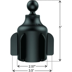 RAM Mounts Stubby Vehicle Mount for Cup Holder - Marine-grade Aluminum
