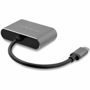 StarTech.com USB-C auf VGA und HDMI Adapter - Aluminium - USB-C Multiport Adapter - 4K 30Hz - Space Grey - Grau - integrie