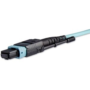 StarTech.com 3m (10ft) MTP(F)/PC to 4x LC/PC Duplex Breakout OM3 Multimode Fiber Optic Cable, 40G, Low Insertion Loss, Fib