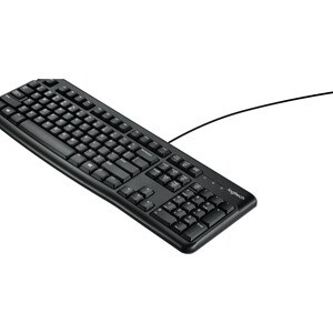 Logitech K120 Keyboard - Cable Connectivity - USB Interface - Greek - Black - Netbook, Desktop Computer, Notebook, Server 