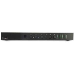 StarTech.com 4x4 HDMI-Matrix-Switch mit Audio und Ethernet Steuerung, 4K 60Hz, Rackmontage HDMI 2.0 Splitter mit Fernbedie
