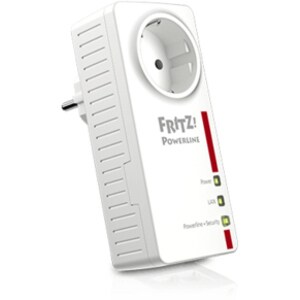 FRITZ! 1220E Powerline Network Adapter - 1 - 2 x Network (RJ-45) - 1200 Mbit/s Powerline - HomePlug AV2 - Gigabit Ethernet