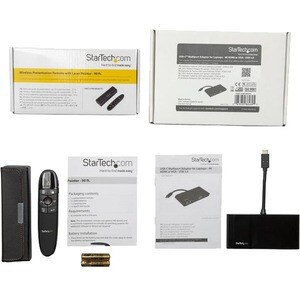 StarTech.com USB-C Multiport Adapter with Wireless Presentation Remote - Mac or Windows - VGA or 4K HDMI - With Gigabit Et