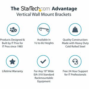 StarTech.com 6U 19-Inch Steel Vertical Rack and Wallmountable Server Rack - Mount server, network or telecommunications de