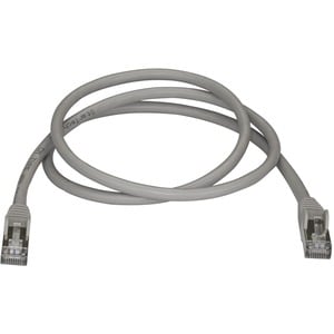StarTech.com 1m CAT6a Ethernet Cable - 10 Gigabit Category 6a Shielded Snagless 100W PoE Patch Cord - 10GbE Grey UL Certif