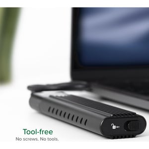 Plugable USB C to M.2 NVMe Tool-free Enclosure USB C and Thunderbolt 3 Compatible up to USB 3.1 Gen 2 Speeds (10Gbps). - A