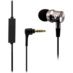 V7 Noise Isolating Stereo Earbuds with Microphone - Stereo - Mini-phone (3.5mm) - Wired - 32 Ohm - 20 Hz - 20 kHz - Earbud
