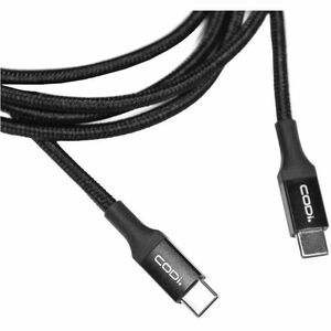 CODi 6' USB-C to USB-C Braided Nylon Charge & Sync Cable - 6 ft USB-C Data Transfer Cable - First End: 1 x USB Type C - Ma