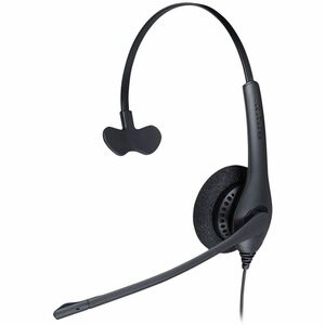 Jabra BIZ 1500 有线 头戴式 Mono 耳机 - 黑 - 单声道 - 上耳式 - 300 欧姆 - 20 Hz 到 4.50 kHz - 95 cm 线缆 - 降噪 - 快速断开连接