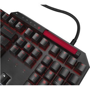 HP OMEN 游戏键盘 - 电缆 连接 - USB 接口 - 黑 - 机械 按键开关 - Macro, 开始, 暂停, 跳过, 静音, 音量控制 热键 - Windows
