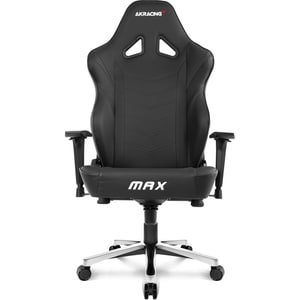 AKRacing Masters Series Max Gaming Chair - For Gaming - Metal, PU Leather, Foam, Aluminum - Black