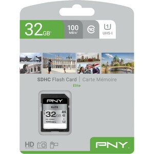PNY Elite 32 GB Class 10/UHS-I (U1) SDHC - 100 MB/s Lesegeschwindigkeit