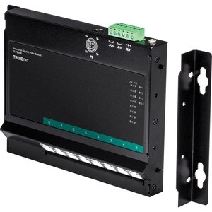 TRENDnet 8-Port Industrial Gigabit Poe+ Wall-Mounted Front Access Switch; 8X Gigabit Poe+ Ports; DIN-Rail Mount; 48 �57V D