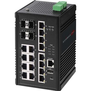 Switch Ethernet Edimax IGS-5416P 16 Porte Gestibile - 2 Layer supportato - Modular - 4 Slot SFP - Coppia incrociata, Fibra