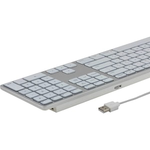 Matias RGB Backlit Wired Aluminum Keyboard for Mac - Silver - Cable Connectivity - USB 2.0 Type A Interface - 104 Key(s) -