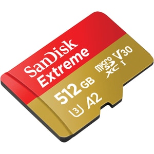 SanDisk Extreme 512 GB UHS-I microSD - 160 MB/s Read - 90 MB/s Write - Lifetime Warranty