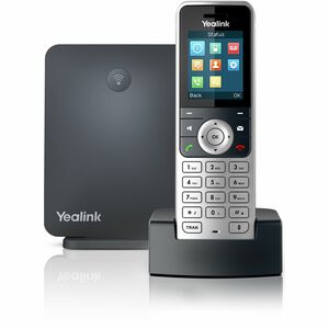 Yealink W53P IP Phone - Cordless - Corded - DECT - Wall Mountable, Desktop - Alabaster Silver, Classic Gray - 1 x Handset 