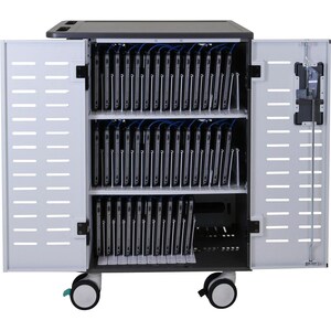 Ergotron Zip40 Charging and Management Cart, AU/NZ - 115.67 kg Capacity - 4 Casters - 127 mm Caster Size - 762 mm Width x 