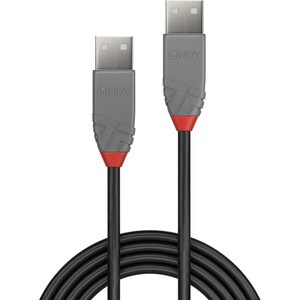 LINDY Anthra Line 20 cm USB Datentransferkabel - Erster Anschluss: Anschluss 1: USB A, Stecker - Zweiter Anschluss: Anschl