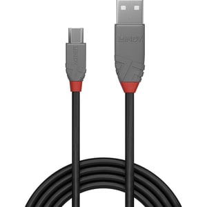 LINDY Anthra Line 3 m Micro-USB/USB Netzwerkkabel für Computer - Erster Anschluss: Anschluss 2: Micro USB B, Stecker - Zwe