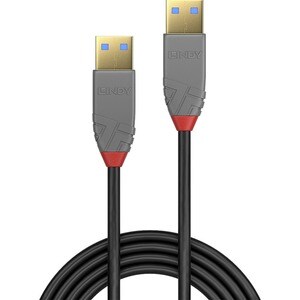 LINDY Anthra Line 5 m USB Datentransferkabel - 5 Gbit/s - Abschirmung - Golden Beschichteter Stecker - Schwarz