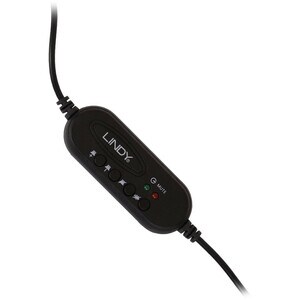 LINDY Kabel Kopfbügel Stereo Headset - Schwarz - Binaural - Ohrumschließend - 20 Hz bis 20 kHz Frequenzgang - 185 cm Kabel