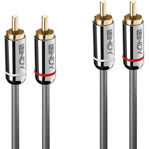 LINDY Cromo Line 2 m RCA Audio Cable for TV - First End: 2 x RCA Stereo Audio - Male - Second End: 2 x RCA Stereo Audio - 