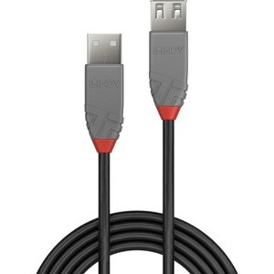 LINDY Anthra Line 2 m USB Data Transfer Cable - First End: 1 x USB 2.0 Type A - Male - Second End: 1 x USB 2.0 Type A - Fe
