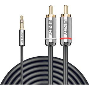 LINDY Cromo Line 1 m Mini-phone/RCA Audio Cable for Audio Device, Hi-Fi System, TV - First End: 1 x Mini-phone Audio - Mal