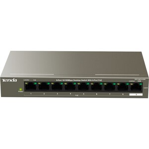 Tenda 9-Port 10/100Mbps Desktop Switch With 8-Port PoE - 9 Ports - 2 Layer Supported - Twisted Pair - Desktop