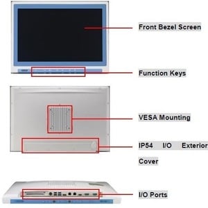 Advantech Point-of-Care POC-W213 IP54 All-in-One Computer - Intel Celeron 3955U - 4 GB - 128 GB SSD - 21.5" Full HD Touchs