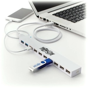 Tripp Lite USB Hub 10-Port 2 USB 3.0 / 8 USB 2.0 Ports Combo USB Charging - USB 3.0 Micro-B - External - 10 USB Port(s) - 