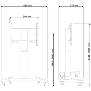 Neomounts Neomounts Pro PLASMA-M2250BLACK Height Adjustable Display Stand - Up to 254 cm (100") Screen Support - 130 kg Lo