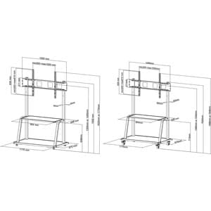 Neomounts Neomounts Pro NS-M4000BLACK Height Adjustable Display Stand - 162 cm Height - Floor