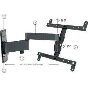 Montaggio a muro ITB EXO per Flat Panel Display, Display con schermo curvo, Display OLED trasparente - Alluminio - 1 Scher