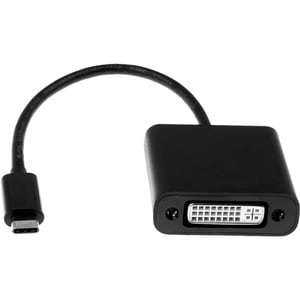 4XEM USB-C to DVI Adapter - 1 x 24-pin Type C USB 3.1 USB Male - 1 x DVI Video Female - 1920 x 1200 Supported - Black - 1