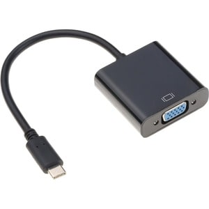 4XEM USB-C to VGA Adapter - 1 x 24-pin Type C USB 3.1 USB Male - 1 x 15-pin HD-15 VGA Female - 1920 x 1200 Supported - Bla