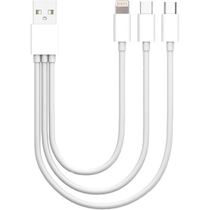 4XEM USB To Lightning Micro USB and USB Type C Cable For iPhone/iPod/iPad/Galaxy - 4XEM USB To Lightning, Micro USB and US