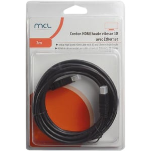 Câble A/V MCL - 3 m HDMI - pour Périphérique audio/vidéo - 2e bout: 1 x 19-pin HDMI Digital Audio/Video - Male -  xPrend e